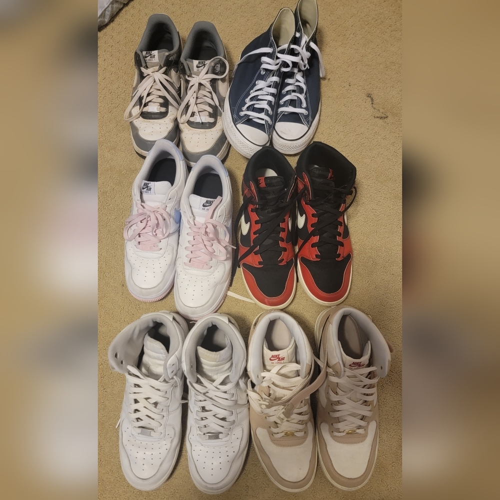 6 pair shoe lot, all size 11.5 all are worn alot some more thsn others.
